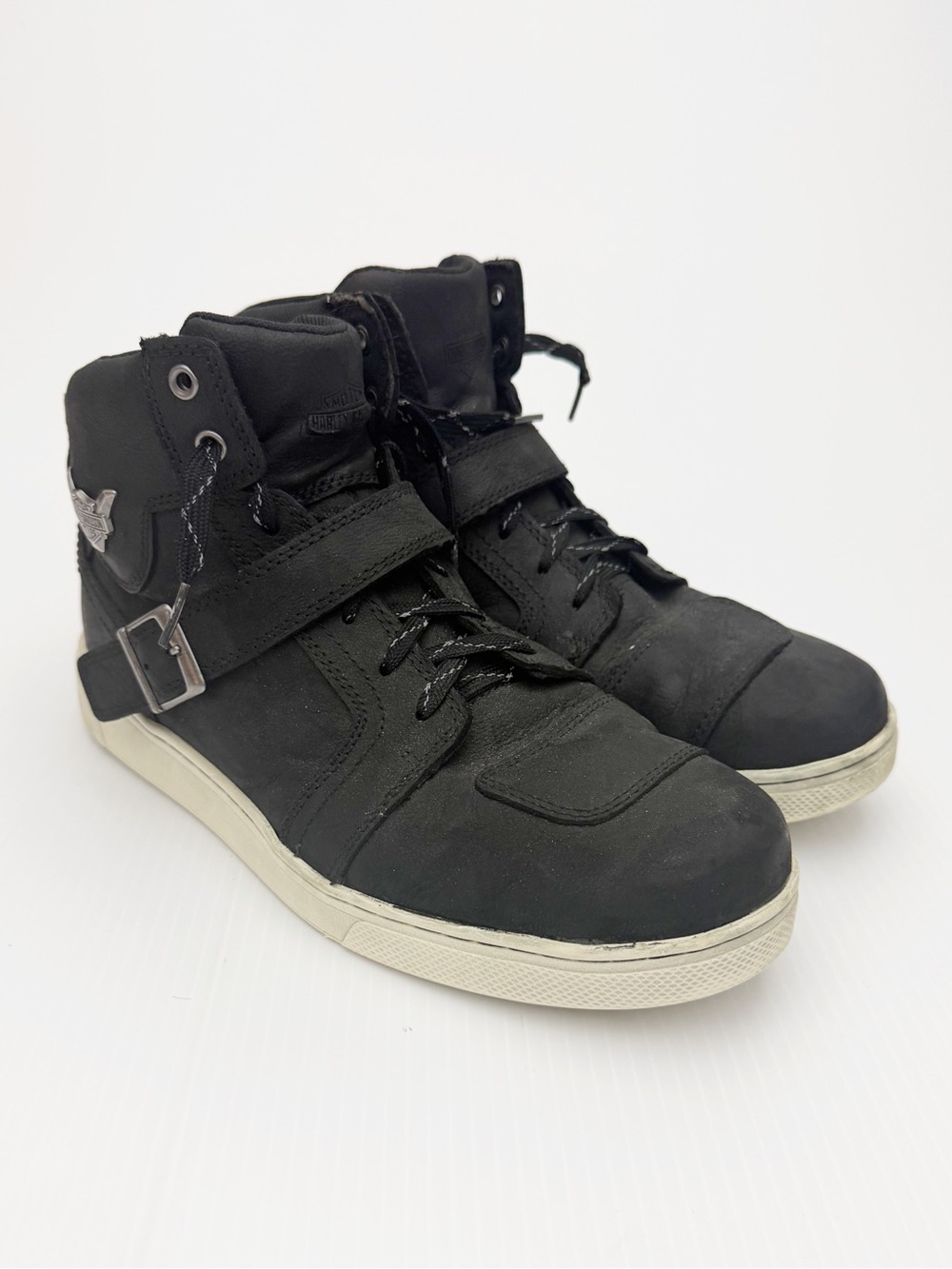 Harley Davidson Bateman Black Leather Riding Sneakers Shoes